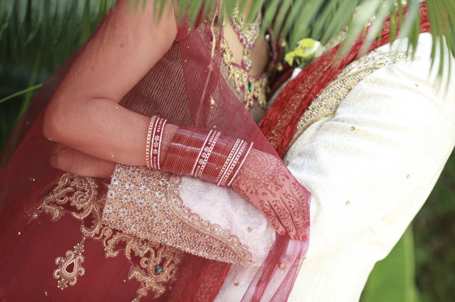 Couple in traditional Indian attire during a celebration
